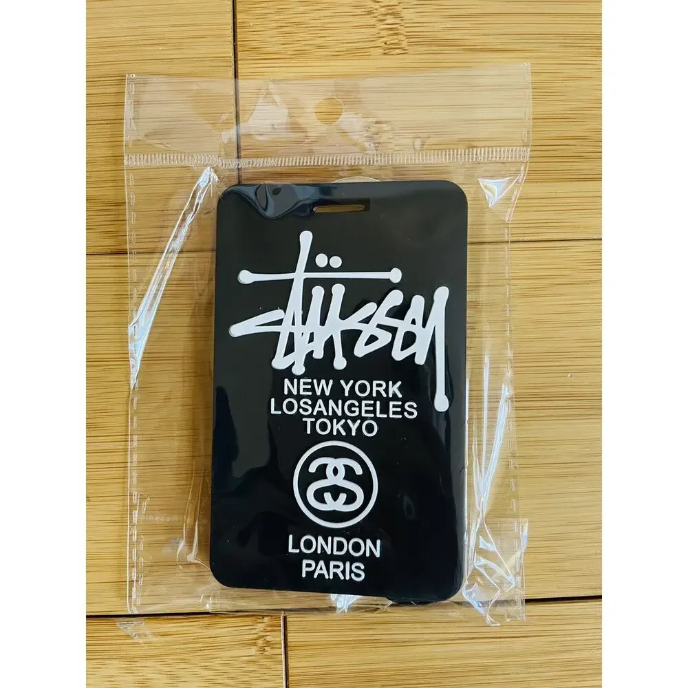 Stussy New York Los Angles Tokyo Black Tag Card Holder Man Gift Key Chains